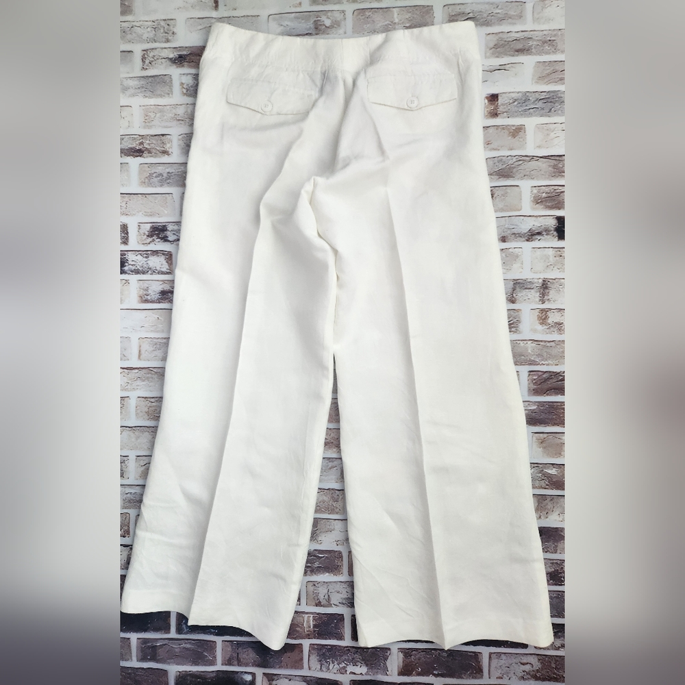 Larry Levine Cream Wide Leg Pants - Picture 2 of 5